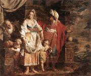VERHAGHEN, Pieter Jozef Hagar and Ishmael Banished by Abraham oil painting